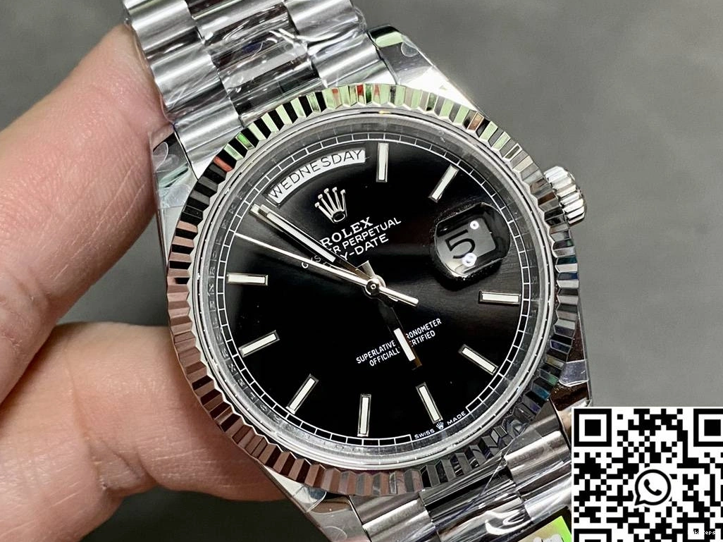 Day QF v5 M228239-0004 Rolex Black Factory Dial Date Steel Tungsten 1224